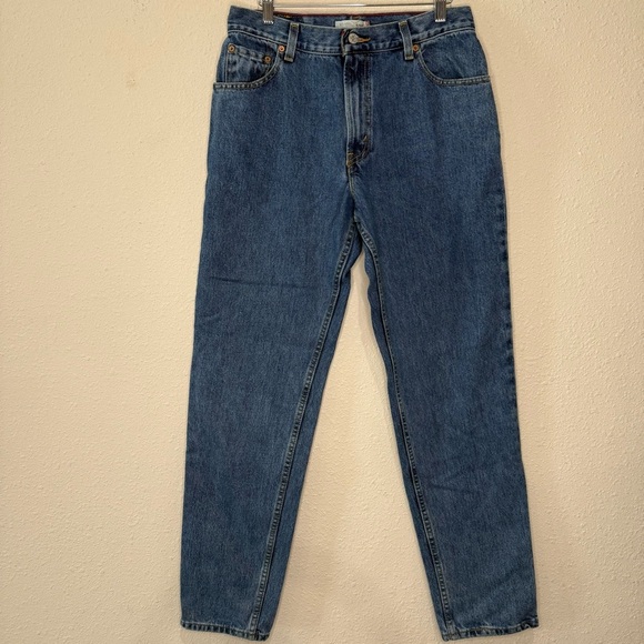 Levi’s 550 Relaxed Tapered Jeans Medium Wash Denim High Waist Women’s 12 Long - Picture 1 of 11